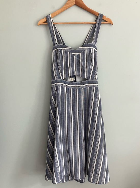 Altar'd State Dresses & Skirts - ALTER’D STATE Blue Striped Cotton A-Line Midi Dress Size L